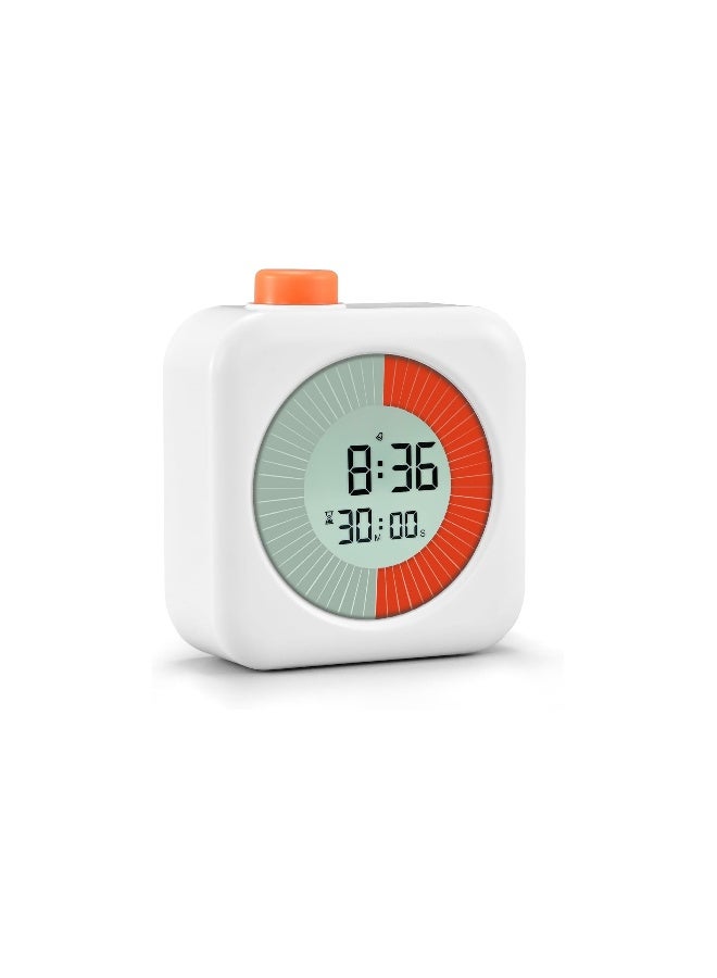 Interactive 60-Minute Visual Timer for Kids u0026 Adults, Easy-to-Read Countdown Clock with Alarm, Time Management Tool for Classroom, Homework, Kitchen u0026 Office, Dual Mode, Snooze Function, Por - Image 1