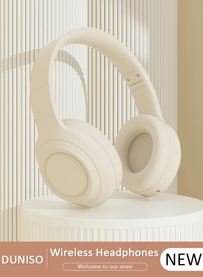 DUNISO Bluetooth Headphones Over Ear Wireless Headphones with Microphone Teenager Use HiFi Stereo Foldable Lightweight Headset, Deep Bass for Home Office Cellphone PC - Image 1
