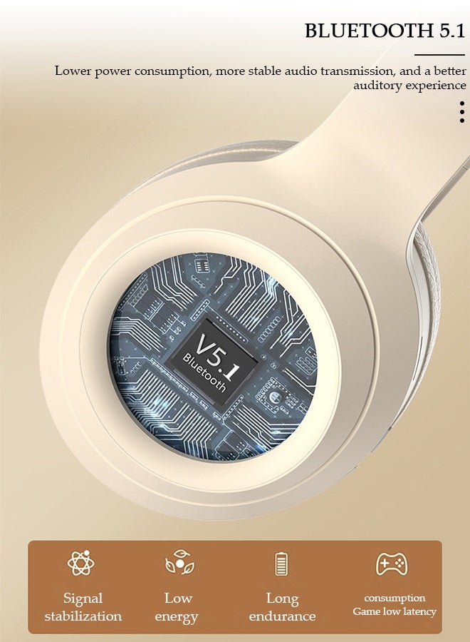 DUNISO Bluetooth Headphones Over Ear Wireless Headphones with Microphone Teenager Use HiFi Stereo Foldable Lightweight Headset, Deep Bass for Home Office Cellphone PC - Image 5