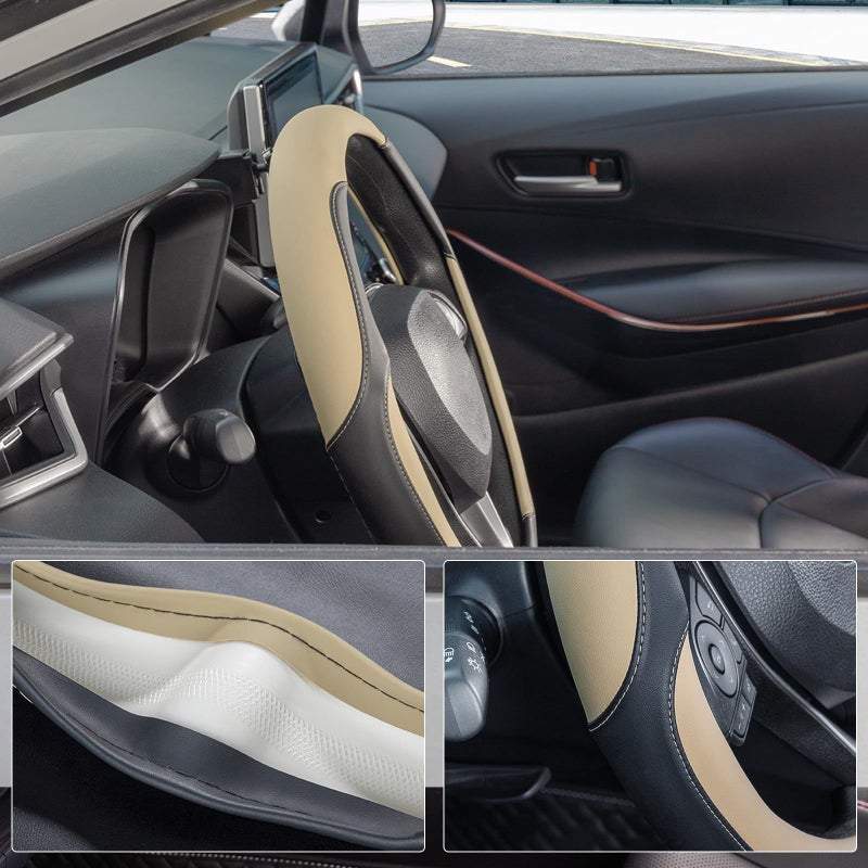 Car Steering Wheel Cover PU Leather Universal 38cm - Image 2