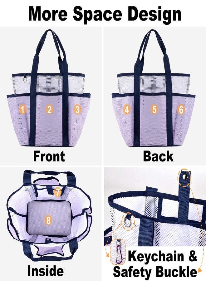 CaCTOUR Mesh Shower Caddy Portable for College Dorm Room Essentials,Large Shower Bag with 7 Pockets for Camping,Swimming,Gym,Travel,Bathroom (Purple) - Image 5