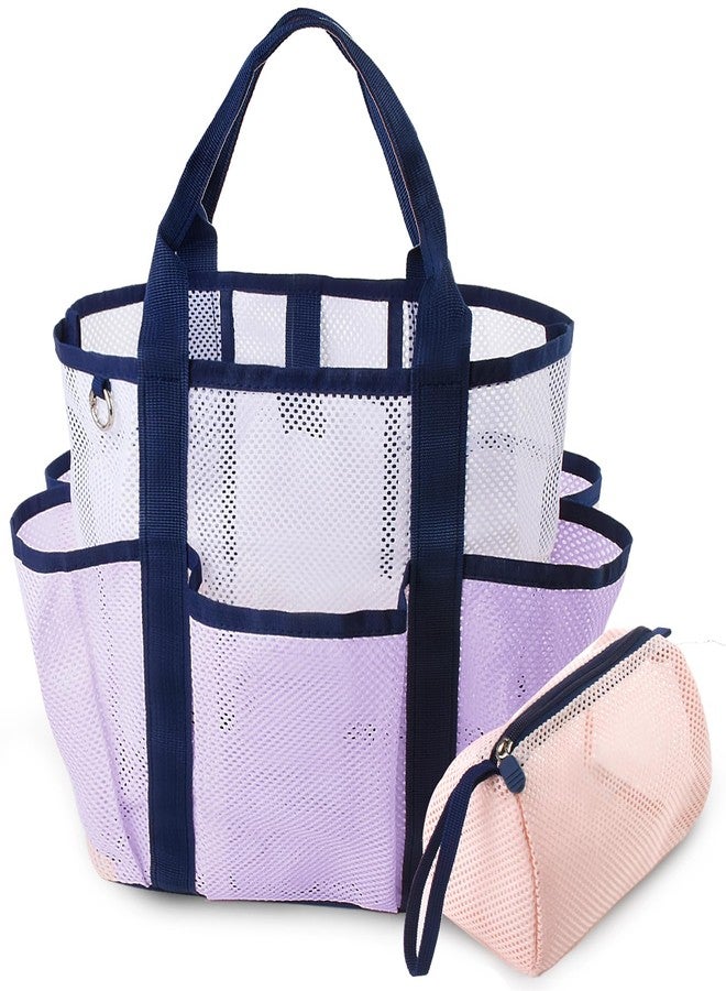 CaCTOUR Mesh Shower Caddy Portable for College Dorm Room Essentials,Large Shower Bag with 7 Pockets for Camping,Swimming,Gym,Travel,Bathroom (Purple) - Image 1