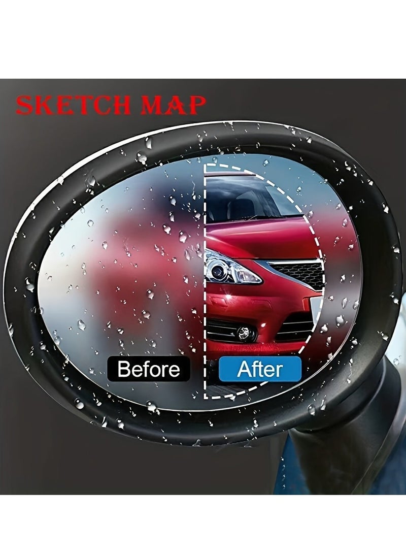Generic 4PCS Car Rearview Mirror Film Rainproof Waterproof Mirror Film Anti Fog HD Clear Nano Coating Car Film for Car Mirrors and Side Windows, Various Shapes Mirror Stickers - Image 3
