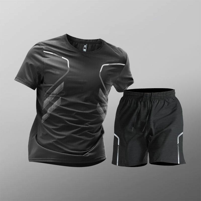 Men's Quick-Dry Tracksuit Set with T-Shirt and Shorts - Image 4