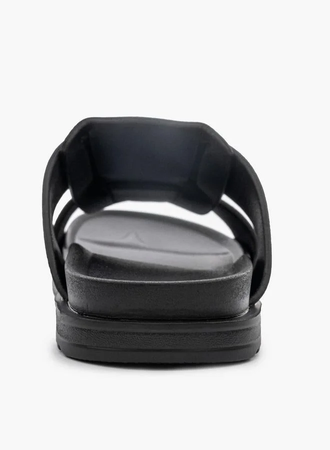 LBL by Shoexpress BLACK Solid Slip-On Comfort Sandals for Men | Best Price UAE