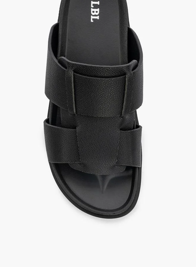 LBL by Shoexpress BLACK Solid Slip-On Comfort Sandals for Men | Best Price UAE
