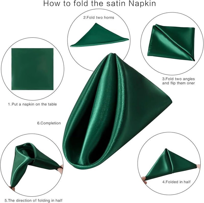 Rose Gold Satin Cloth Napkins 50PCS 30X30CM Soft Dinner Napkins for Party Wedding Christmas Decoration - Image 4