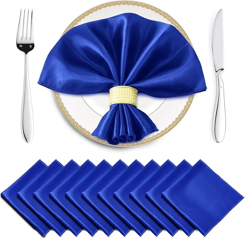 Rose Gold Satin Cloth Napkins 50PCS 30X30CM Soft Dinner Napkins for Party Wedding Christmas Decoration - Image 3