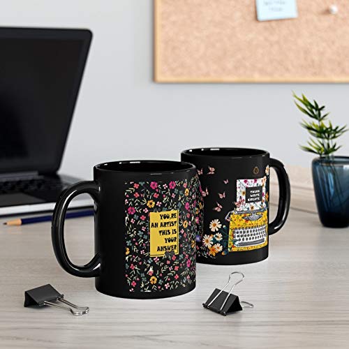 TAJNAN Writer Printed Tea/Coffee Mug (300ml) (Think Write Pure Black) - Image 4