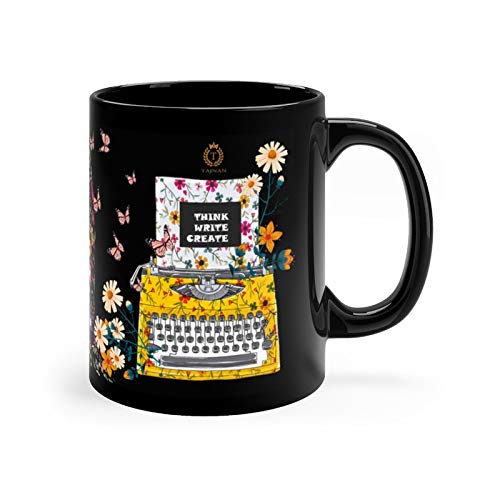 TAJNAN Writer Printed Tea/Coffee Mug (300ml) (Think Write Pure Black) - Image 1