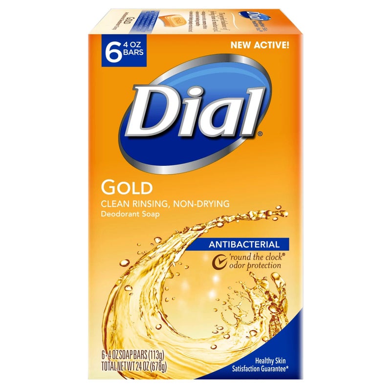 Dial Gold Antibacterial Soap - Six 4 oz Bars per Pack. (1 pack) - Image 1