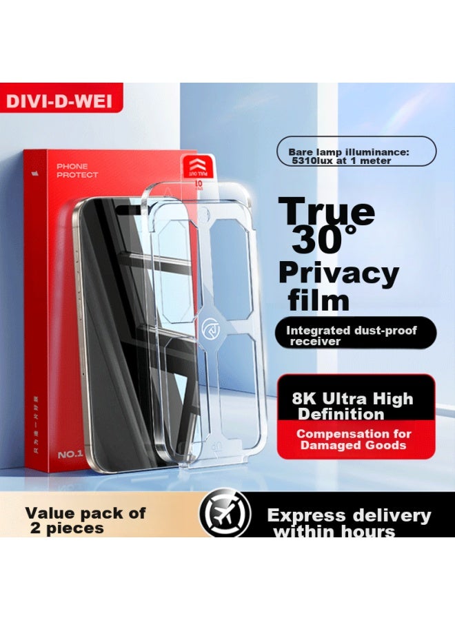 Divi Privacy Screen Protector For Apple 14/13, Anti-peeping Tempered Glass Film For Iphone 14/13/13 Pro, Dust-proof, Shatterproof, Full Screen, Privacy Protection, Easy Installation, Dust-free Installation - Image 1