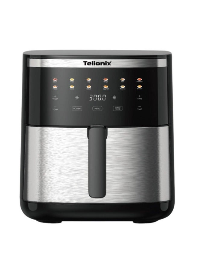 Telionix Digital Air Fryer, 8L Capacity, 6.5L Basket & 8L Non-Stick Pan, 12 Preset Programs, High-Speed Air Circulation, Stainless Steel Front, 2000W, Touchscreen Display - Image 1