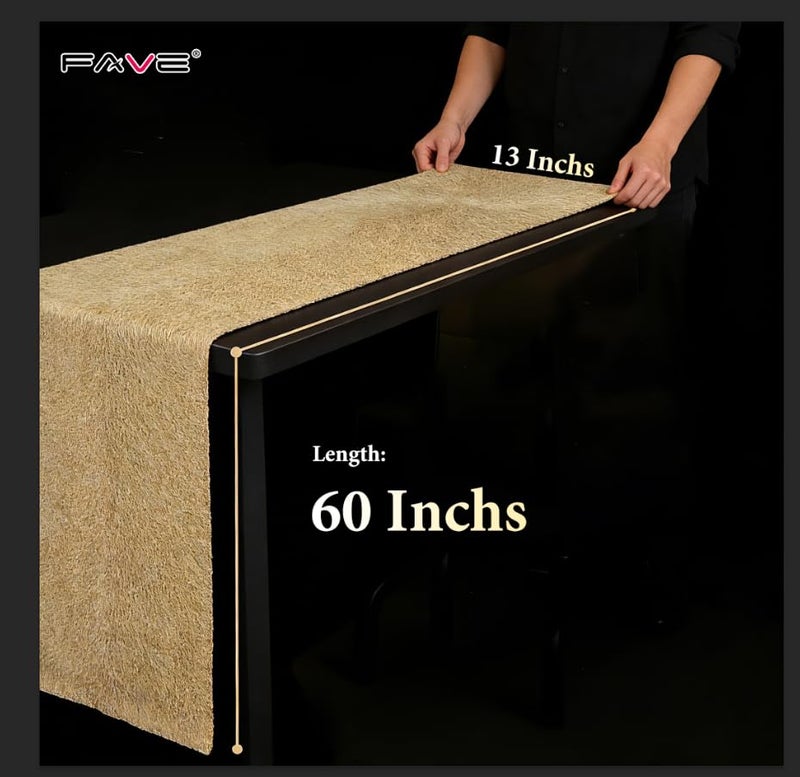 Fave Gold Table Runners 60 Inches Heat Resistant Table Runner Line Shaped Short Table Runner Washable Table Mats for Wedding Party Banquet Event Dining Decoration (Line ) - Image 5