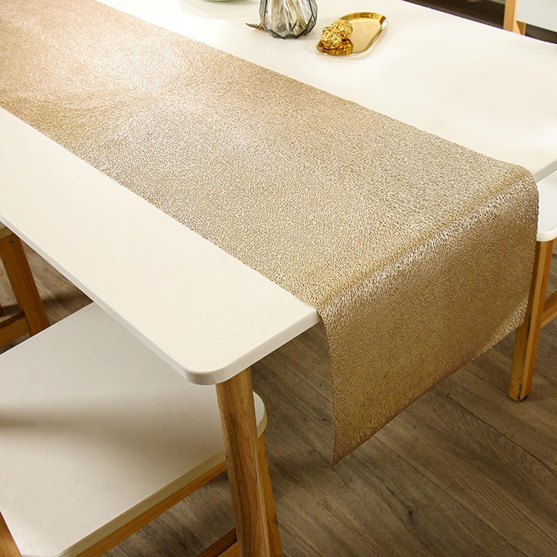 Fave Gold Table Runners 60 Inches Heat Resistant Table Runner Line Shaped Short Table Runner Washable Table Mats for Wedding Party Banquet Event Dining Decoration (Line ) - Image 1