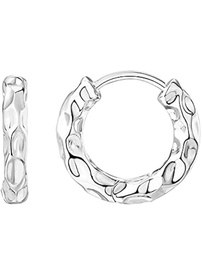 PAVOI 14K Gold Plated 925 Sterling Silver Post Ultra Thick Huggie Earring | Women's Mini Hoop Earrings | Gold Plated Small Hoops  - Image 1