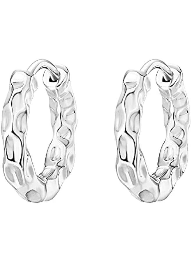 PAVOI 14K Gold Plated 925 Sterling Silver Post Ultra Thick Huggie Earring | Women's Mini Hoop Earrings | Gold Plated Small Hoops  - Image 3