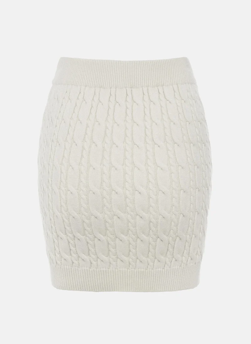 Lichi Cable knit mini skirt