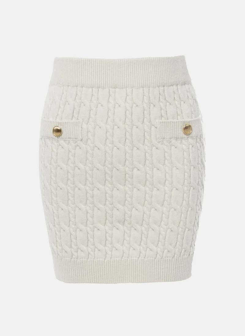 Lichi Cable knit mini skirt