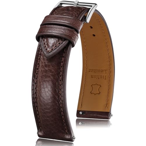 Getalia Italian leather Watch Band Tuscany Natural Vegetable-Tanned Full Grain Genuine Leather, Skin-Safe, Quick Release Replacement Watch Straps for Men and Women Thick and Soft (Coffee Width-20mm) - Image 1