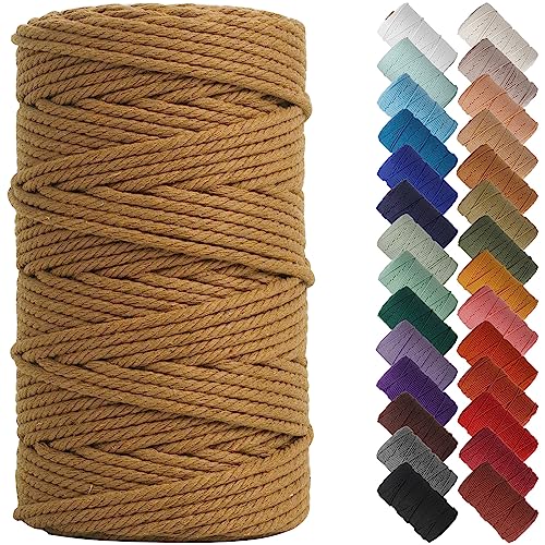 NOANTA Coffee Macrame Cord 4mm x 109yards Colored Macrame Rope Cotton Rope Macrame Yarn Colorful Cotton Craft Cord for Wall Hanging Plant Hangers Crafts Knitting - Image 1