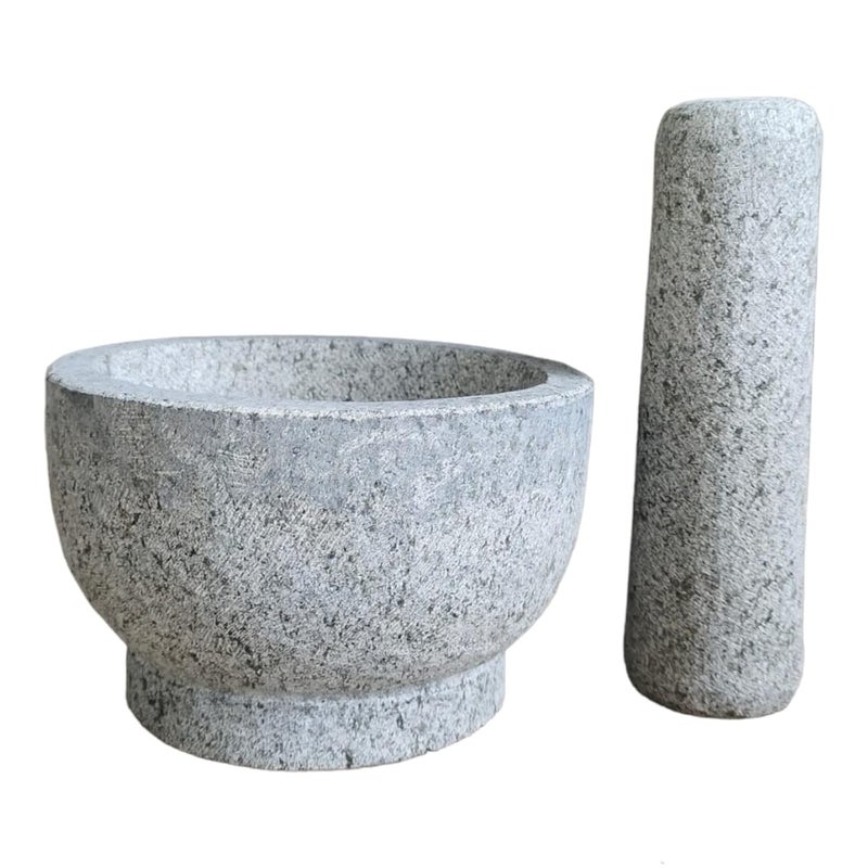 EZAHK EZAHK Stone Mortar and Pestle Set Kharal Mixer Square Model for Spices Kitchen Well Design for Kitchen Home Herb 6 inch  - Image 2