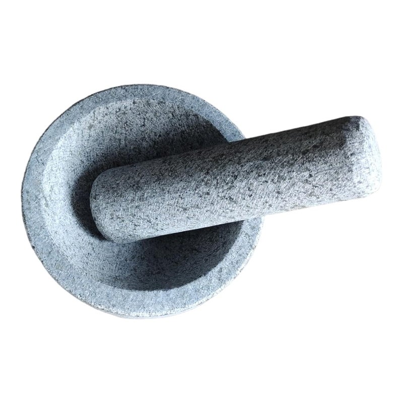 EZAHK EZAHK Stone Mortar and Pestle Set Kharal Mixer Square Model for Spices Kitchen Well Design for Kitchen Home Herb 6 inch  - Image 3