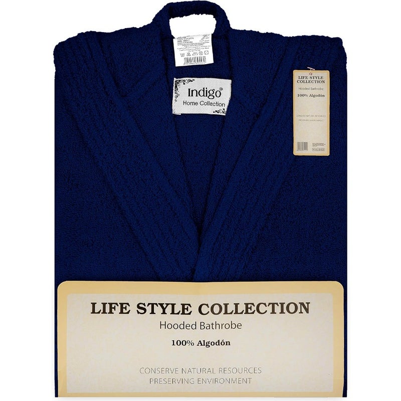 Unisex Bathrobe 100% Cotton Bath Robe for Men and Women, Soft, Lightweight and Absorbent Terry Cloth Robe for Spa and Home - Image 4