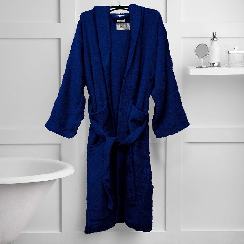 Unisex Bathrobe 100% Cotton Bath Robe for Men and Women, Soft, Lightweight and Absorbent Terry Cloth Robe for Spa and Home - Image 5