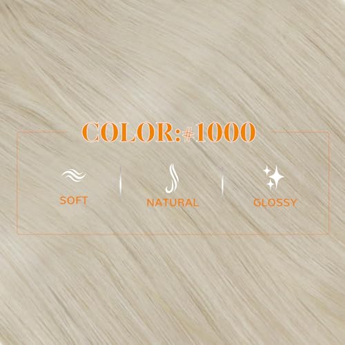 Easyouth Pony Tails Hair Extensions Blonde Hair Extensions Ponytail White Blonde 12 Inch Human Hair Ponytail Extension Natural Look 70g Wrap Around Ponytail Human Hair Short Straight Hair - Image 2