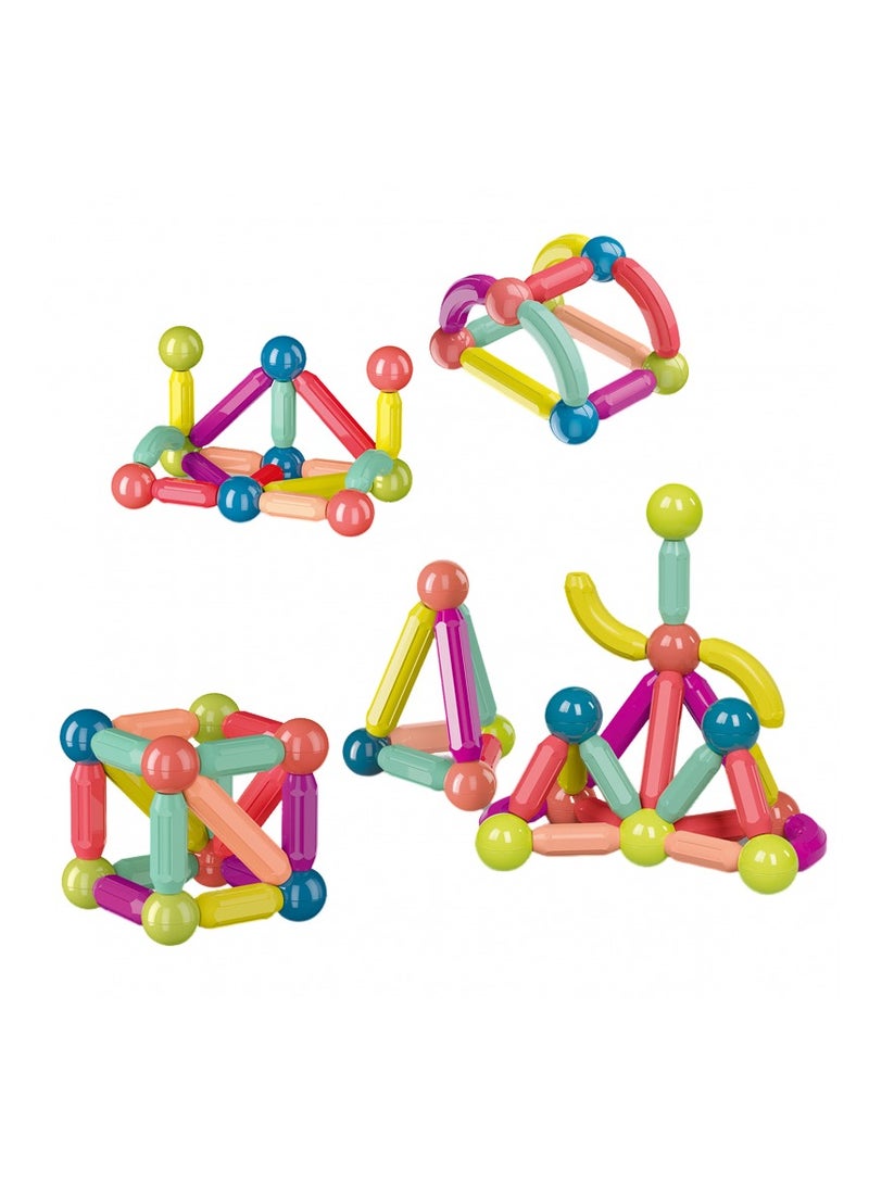 Magnetic Sticks Building Blocks, Magnetic Sticks and Balls Set, Montessori Preschool Toys, Smart Magnet Construction Toy for Kids 3+ Years  - Image 2