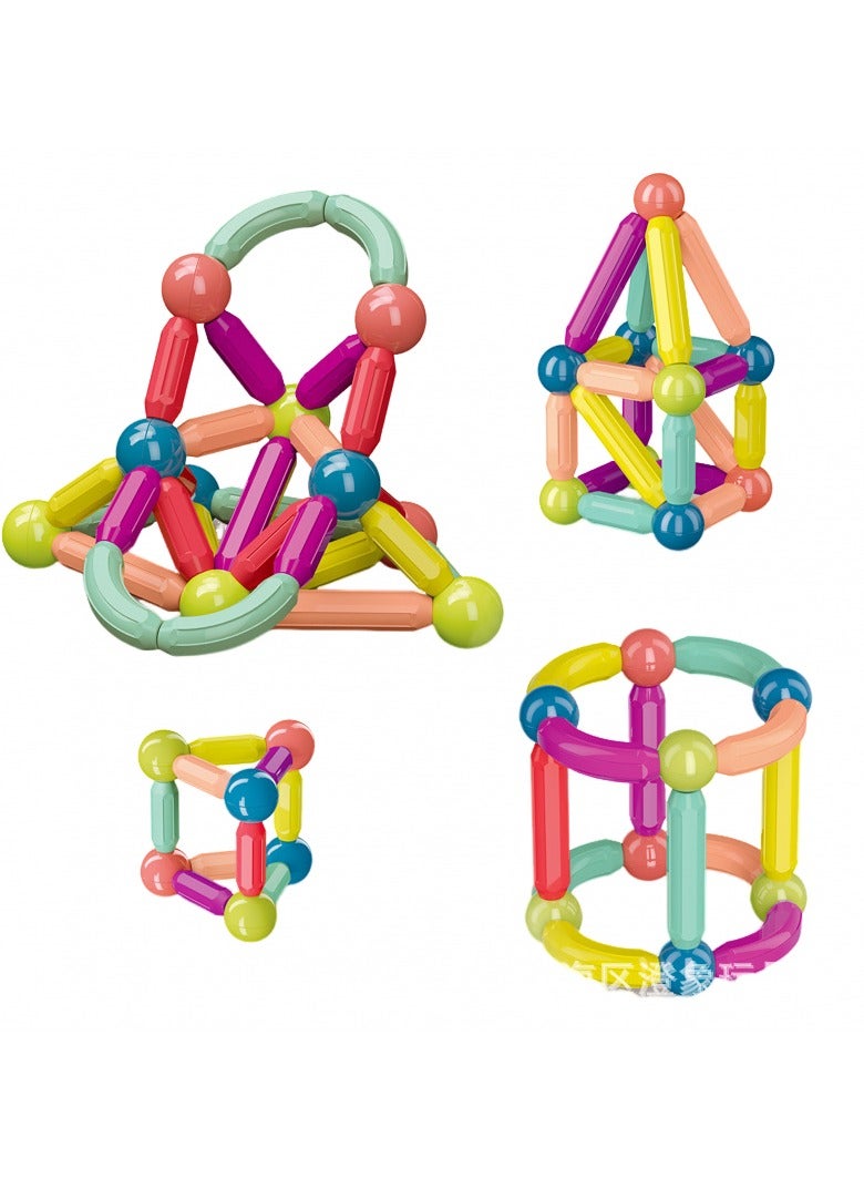 Magnetic Sticks Building Blocks, Magnetic Sticks and Balls Set, Montessori Preschool Toys, Smart Magnet Construction Toy for Kids 3+ Years  - Image 4