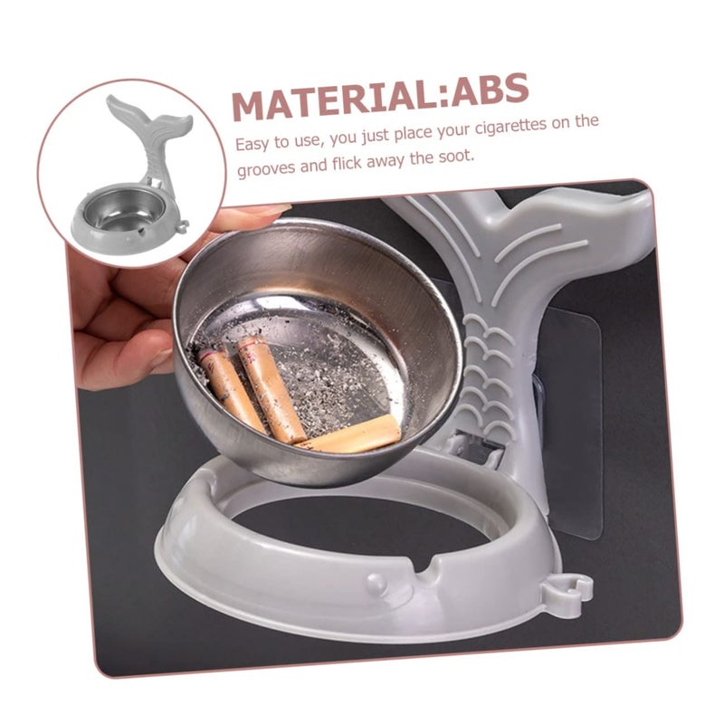 4 Pcs Stainless Steel Wall Mounted Ashtray Foldable Adhesive Ash Holder for Bathroom Toilet Living Room - Image 4