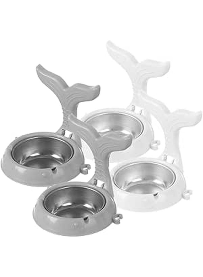 4 Pcs Stainless Steel Wall Mounted Ashtray Foldable Adhesive Ash Holder for Bathroom Toilet Living Room - Image 1