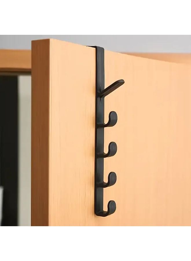 3pcs Black Hook Door Hanging Storage Rack Wall Mounted Organizer For Entryway - Image 1