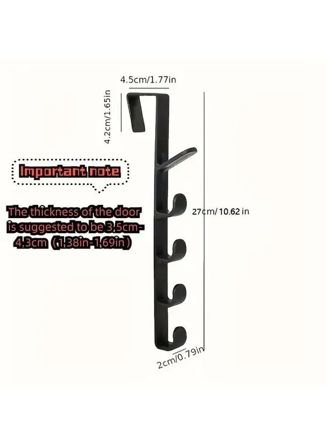 3pcs Black Hook Door Hanging Storage Rack Wall Mounted Organizer For Entryway - Image 4