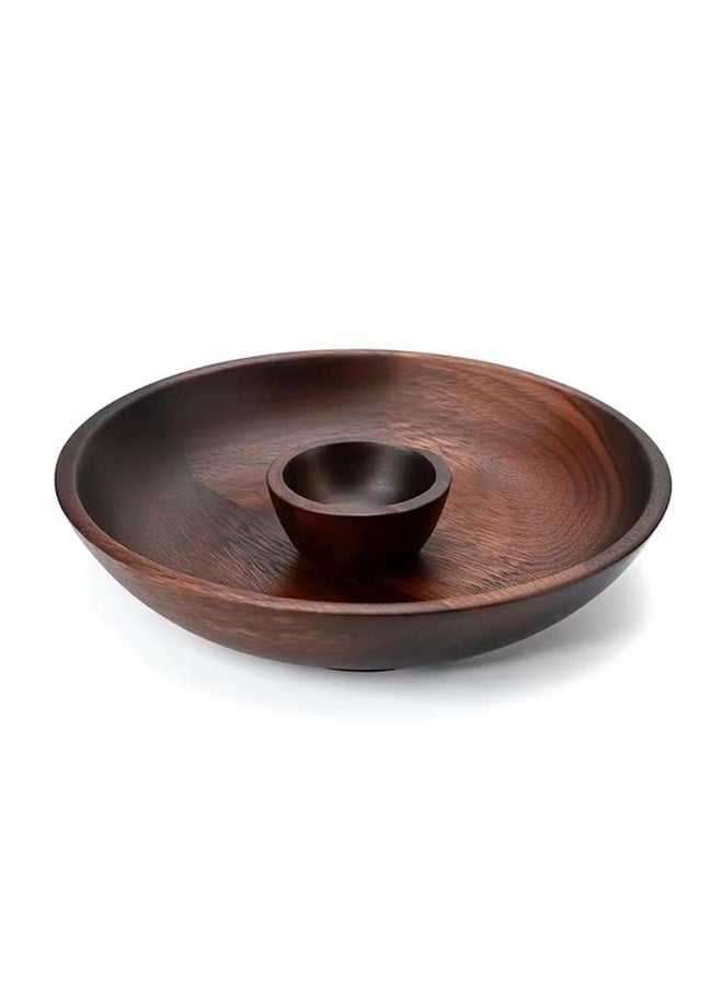 Pan Home طبق تقديم كيارا من الأكاسيا مع وعاء رقائق وغمس - Image 3