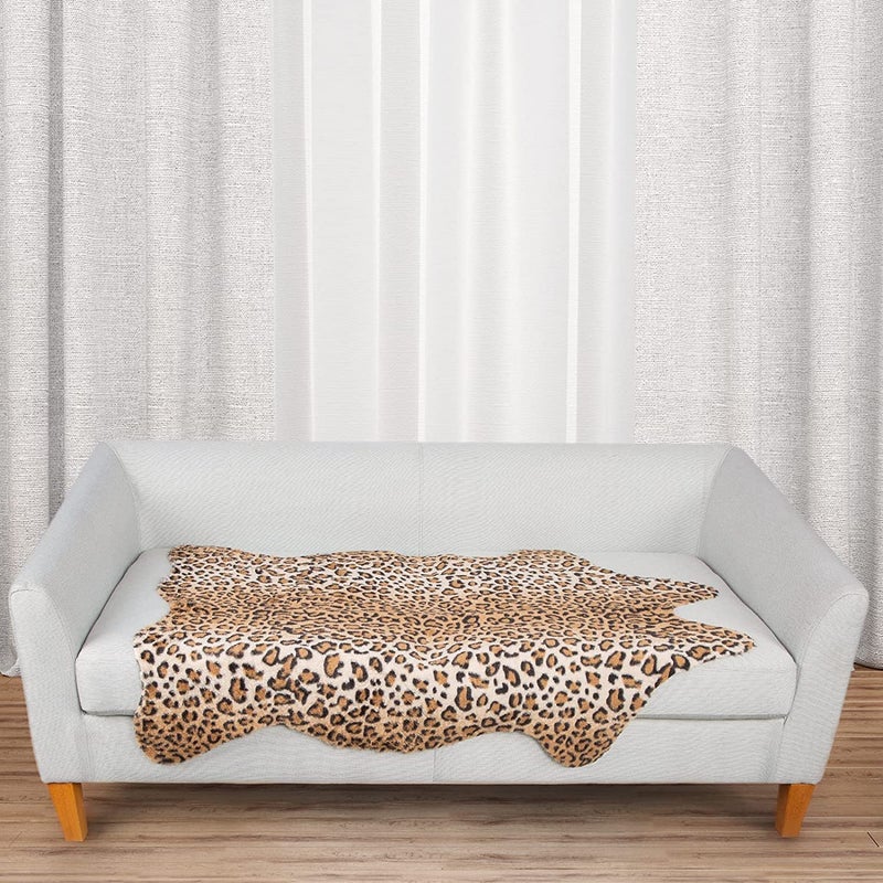 MACEVIA Leopard Rug Cheetah Print Rugs Western Decor for Living Room Bedroom Faux Animal Area Carpet Non-Slip 43.3" L x 29.5" W(3.6ft x 2.4ft) - Image 5
