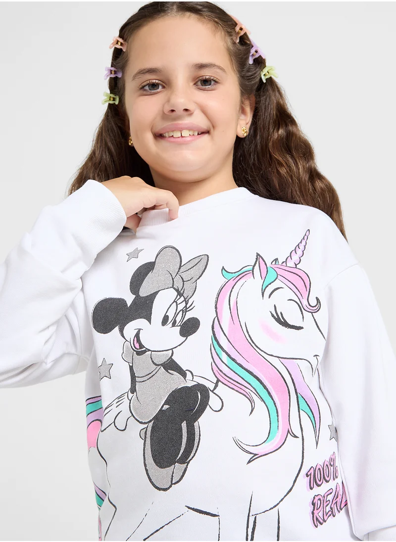 Disney Minne Mouse Graphic Sweat Shirt