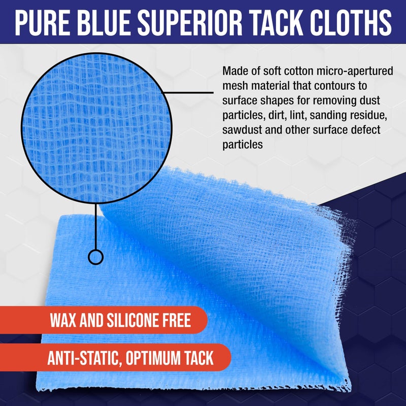 Tcp Global - Pure Blue Superior Tack Cloths - Tack Rags (Box Of 6) - Automotive Car Painters Professional Grade - Removes Dust  Sanding Particles  Cleans Surfaces - Wax And Silicone Free  Anti-Static - Image 3