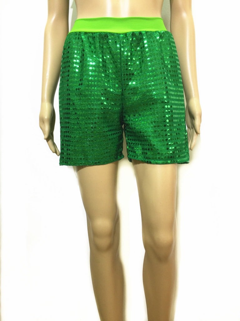 Performance Clothing For Men And Women, Sequin Patchwork Stage Performance Loose Shorts, Dance Singer Host Unisex Pants - Image 1