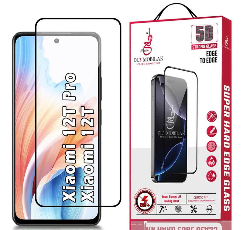 Dl3 Mobilak for Xiaomi 12T / Xiaomi 12T Pro Tempered Glass Screen Protector, 9H Hardness Anti-Scratch Tempered Glass flim, Case Friendly,Anti-Scratch