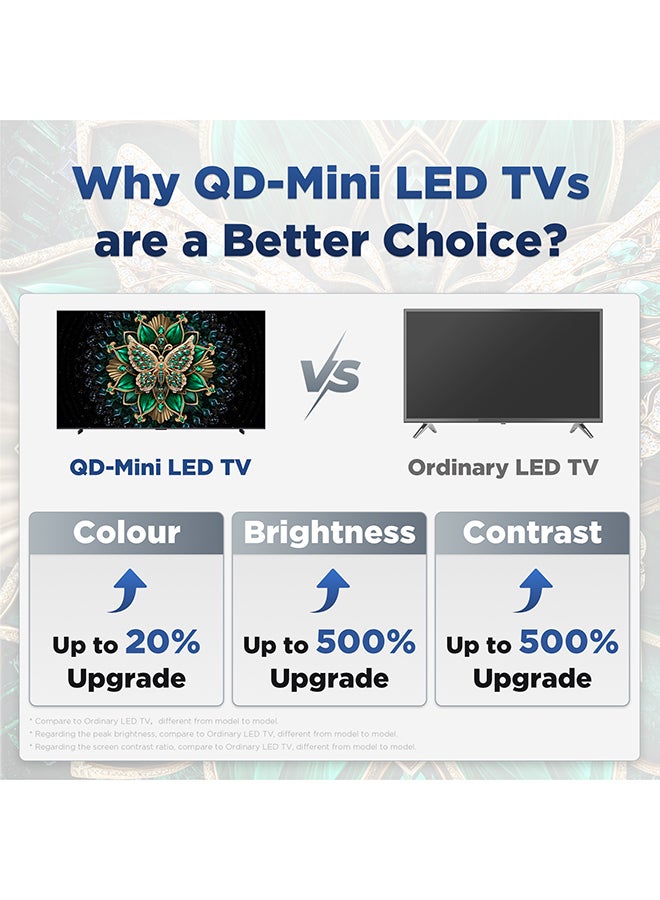 TCL 85 Inch QLED-MiniLED TV Smart Google TV, 4K UHD, Dolby Vision Atmos, 144Hz, ONKYO 2.1 Hi-Fi System, Dolby Vision HDR, Ultra Slim Design (2025 Model) 85C6K BLACK - Image 2
