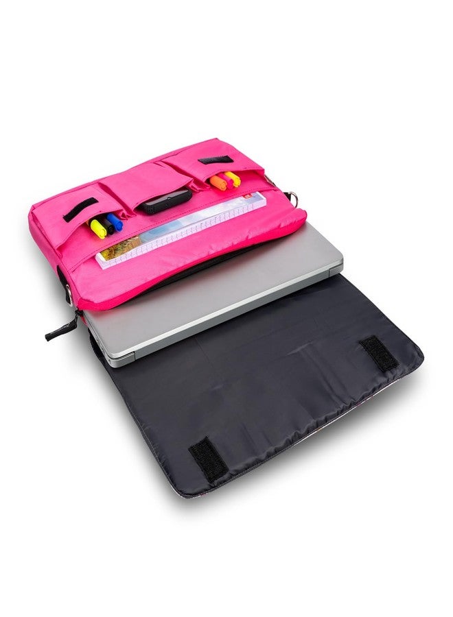 Echo Boomers Pink School Tuition Messenger Sling Bag fits upto 13-14" Laptop/Macbook, Detachable Shoulder Strap, Waterproof, Shockproof, Carry Handle with Spacious Pockets, For Kids - Image 2