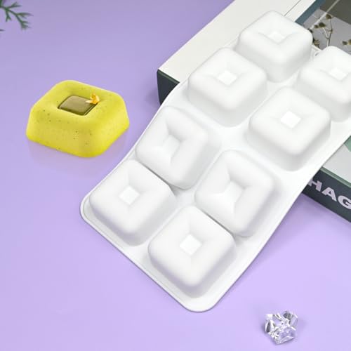 mostsom Silicone Molds Mousse Mold Square Silicone Candy Molds For Chocolate Truffle Mousse Cake Dessert Mold DIY Baking Mold Baking Tool 8Cavity Butter Mould H_ Small Square - Image 1