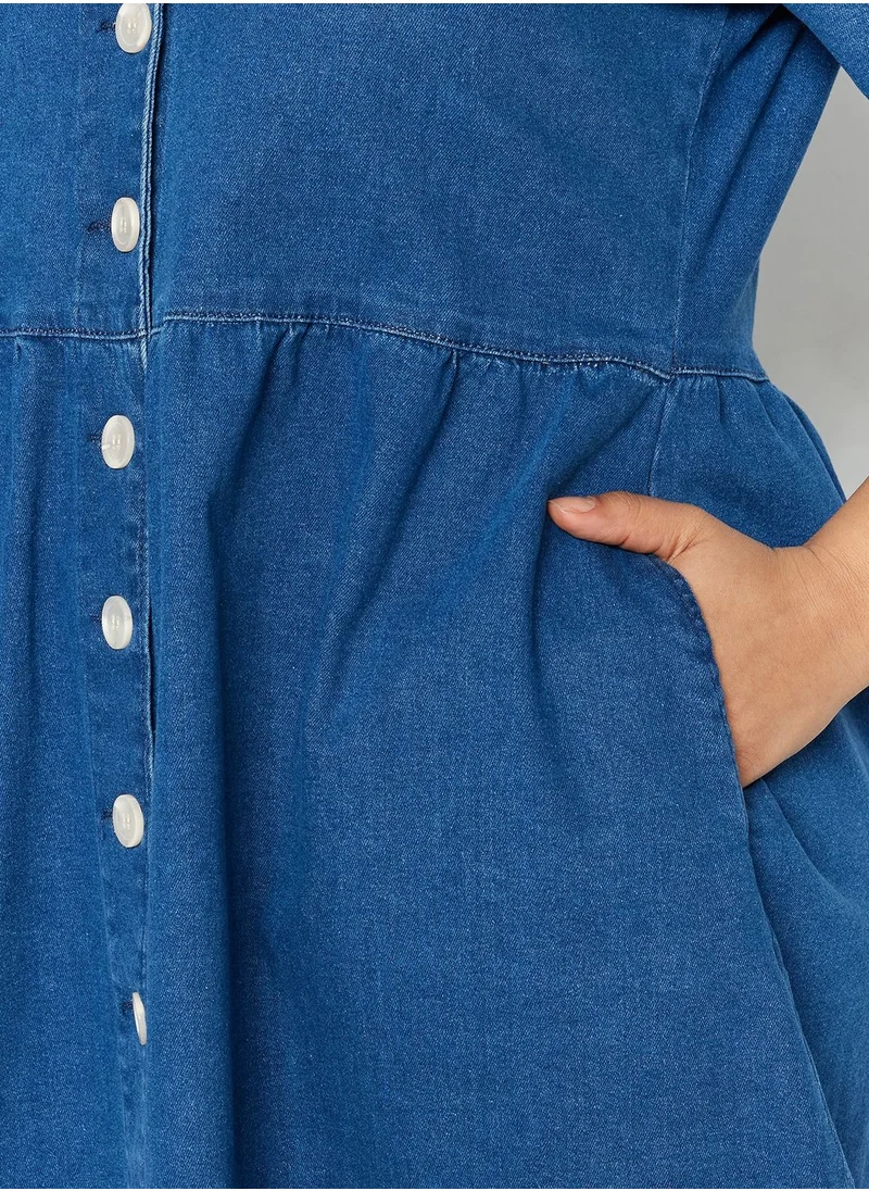 Trendyol Curve Button Down Denim Dress