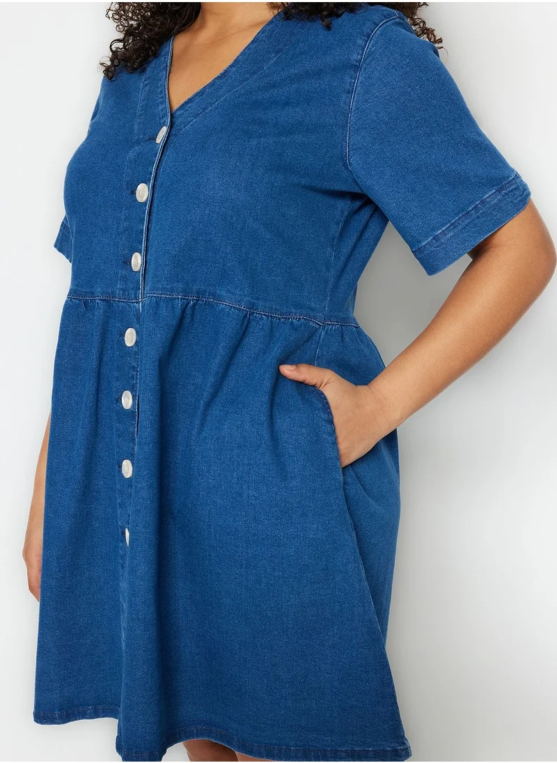 Trendyol Curve Button Down Denim Dress