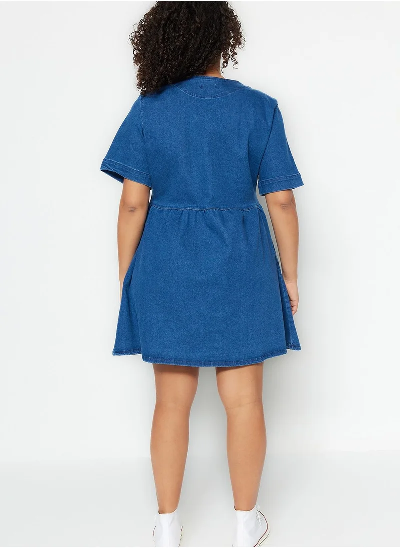 Trendyol Curve Button Down Denim Dress