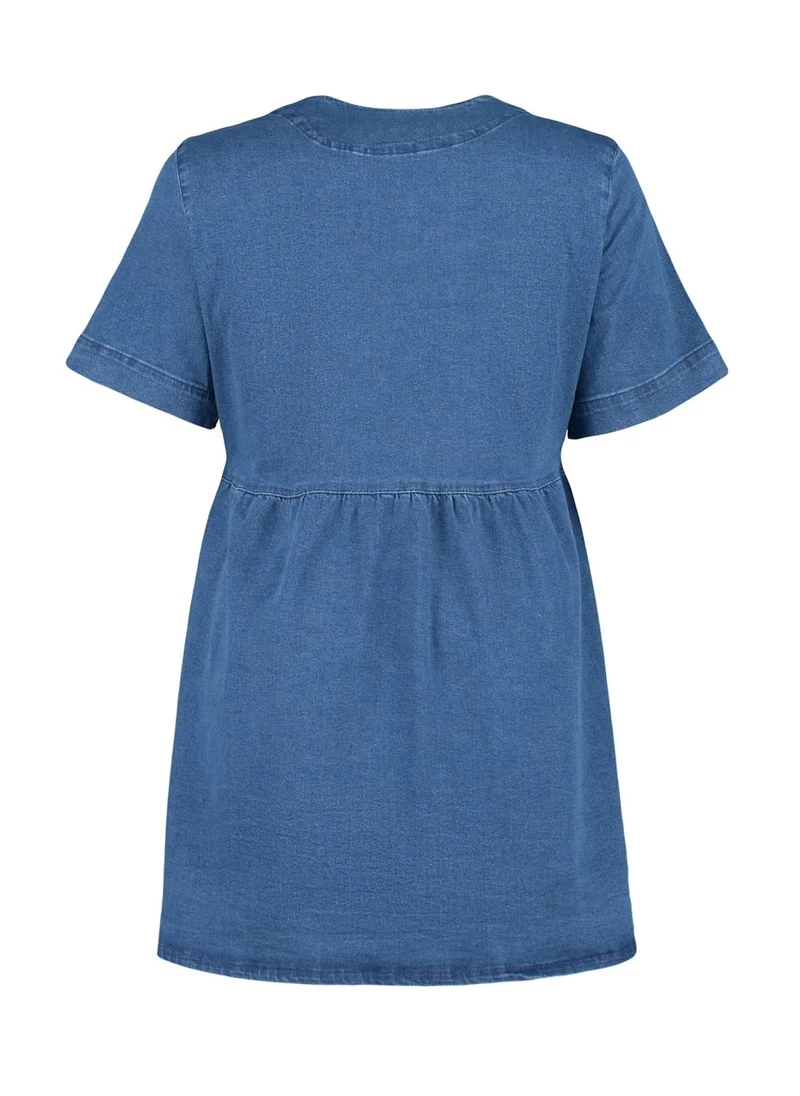 Trendyol Curve Button Down Denim Dress
