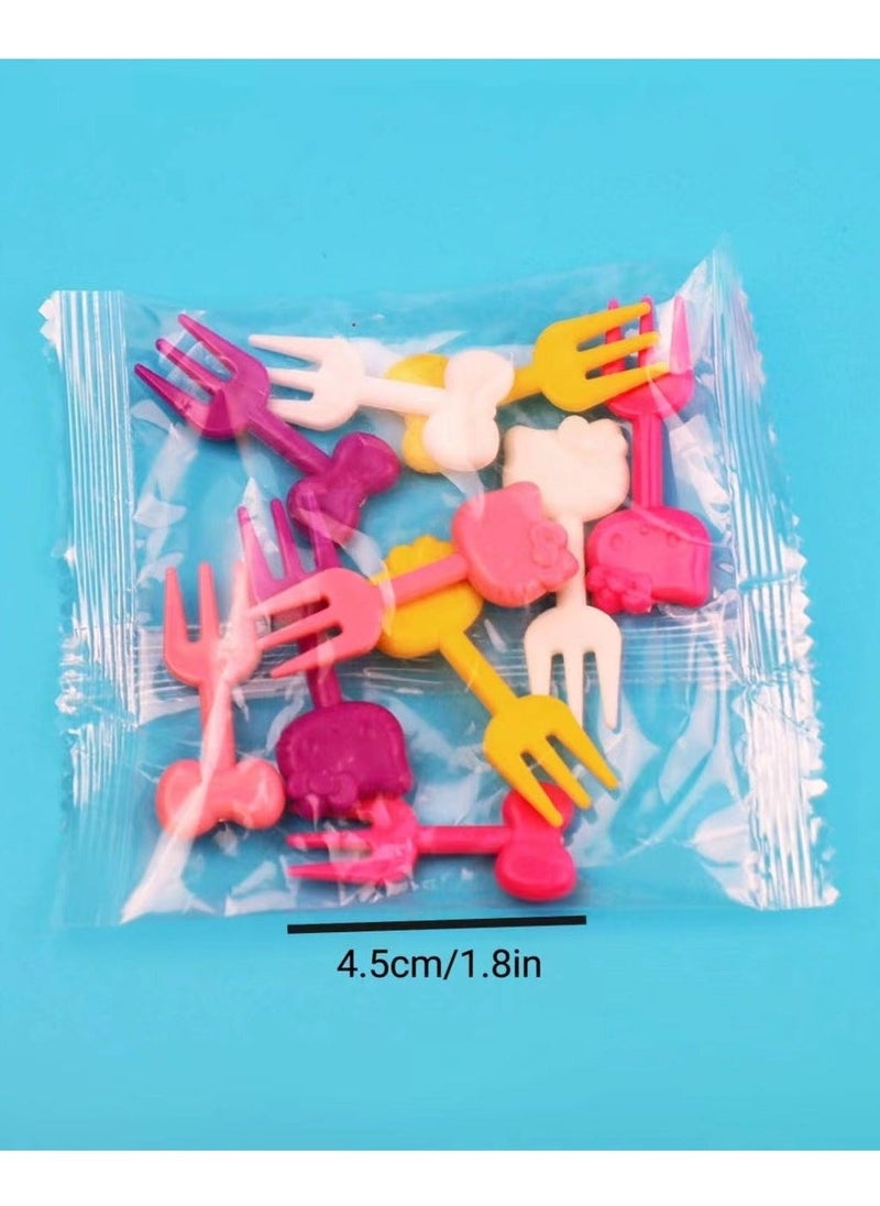 10 Pieces Mini Plastic Forks Set, Reusable Portable Fruit and Dessert Forks - Image 4